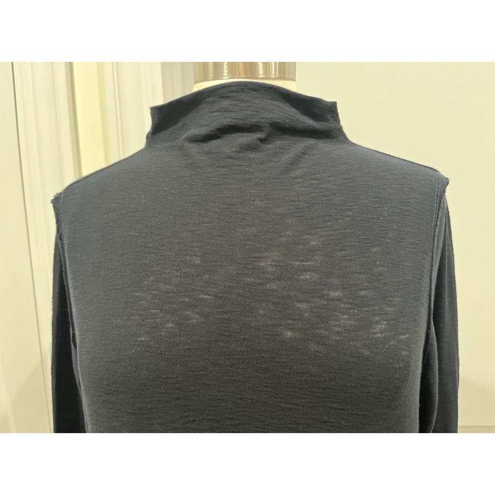 New! Michael Stars Mock Neck Swing T Shirt Long Sleeve Black One Size retail $88 - Picture 2 of 15